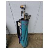 Rawlings golf clubs and bag