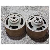 Vintage Oliver flat belt pulleys