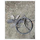 Tractor fan blades and steering wheel