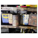 Collection of oil and grease cans