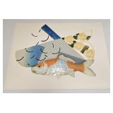 COLOR LITHO SIGNED TITLED "IN PRAISE OF THE CARP"