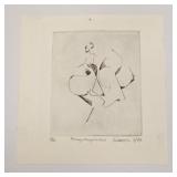 VINTAGE ABSTRACT ETCHING SIGNED & NUMBERED