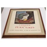 FRAMED JUAN GRIS LITHOGRAPH POSTER GALERIE LOUISE