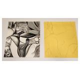 VINTAGE LITHO & STUDY AFTER PICASSO