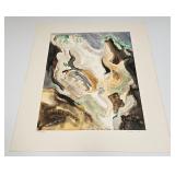VINTAGE COLOR LITHO MONOTYPE ABSTRACT SIGNED