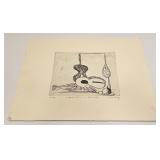 PROOF ENGRAVING STILL LIFE ORGANIC FORMS SIGNED