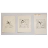 VINTAGE ETCHINGS SURREALISM CAT SIGNED & NUMBERED