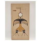 VINTAGE EAGLE DANCER SANDPAINTING SIGNED