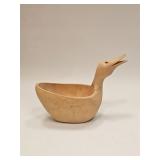 VINTAGE WOOD CARVED BIRD BOWL DECOR