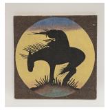 VINTAGE END OF TRAIL SANDPAINTING SIGNED