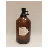 LARGE AMBER GLASS POISON BOTTLE EMPTY