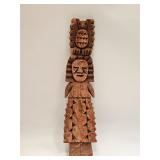 VTG SOUTH AMERICAN FOLK ART WOOD CARVED PLAQUE