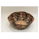 VINTAGE MEXICO WOVEN BASKET BOWL MULTI COLOR