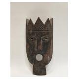 VINTAGE AFRICAN HAND CARVED ELDER MAN WALL MASK