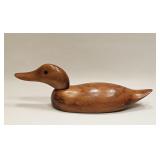 VINTAGE HAND CARVED WOOD DUCK DECOY GLASS EYES