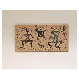 VINTAGE ROCK ART SANDPAINTING SIGNED