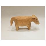 VINTAGE FOLK ART ANIMAL HAND CARVED COW PIG ?