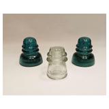 HEMINGWAY 40 AQUA GLASS INSULATORS & CLEAR 16
