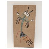 VINTAGE SANDPAINTING RAINBOW DANCER SIGNED