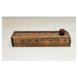 OLD VINTAGE YARD STICK FOLK ART BOX SLIDING LID