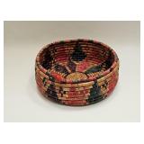 VINTAGE MEXICO WOVEN BASKET BOWL MULTI COLOR