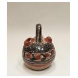 VTG MEXICO TONALA DOUBLE SPOUT POTTERY & HANDLE