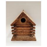 VINTAGE HAND MADE BIRDHOUSE LOG CABIN