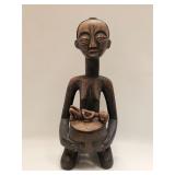 VTG MC AFRICAN WOOD MATERNITY FIGURE & BABY