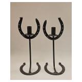 VINTAGE HORSE SHOE CANDLE HOLDERS