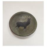 VINTAGE STUDIO ARTIST RAKU MINI MOOSE PLATE