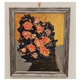 IMPRESSIONIST FLOWERS IN POT PAINTING UNSIGNED
