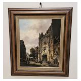 VINTAGE SIGNED OIL ON BOARD EUROPEAN CITY