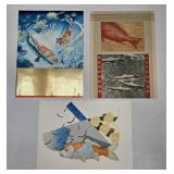 VINTAGE WORKS ON PAPER LOT UNFRAMED
