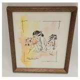 VTG  EDDA LYNNE ALLEN SANTA FE ARTIST MIXED MEDIA