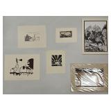 VINTAGE WORKS ON PAPER & PHOTO LOT UNFRAMED