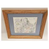 VINTAGE WATERCOLOR SAN FRANCISCO STREET VIEW