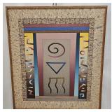 ARTIST DARREL DUNLAP ACRYLIC ON MASONITE ABSTRACT