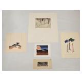 VINTAGE WORKS ON PAPER LOT UNFRAMED