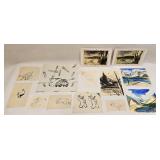 LOT OF VINTAGE ART FROM ARTIST STUDIES