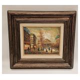VINTAGE HEAVY IMPASTO CITY VIEW PAINTING