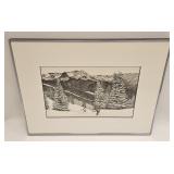 VINTAGE FRAMED LANDSCAPE BECKEY BETTS MORRIS 1982
