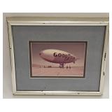 VINTAGE FRAMED PHOTO GOODYEAR BLIMP