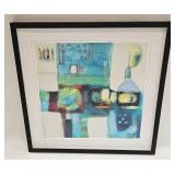 LAURA BALOMBINI ABSTRACT LITHO SIGNED