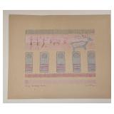 SIGNED COLORED PENCIL ANASAZI STUDY
