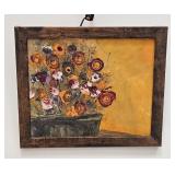 IMPRESSIONIST FLOWERS IN POT PAINTING UNSIGNED