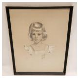 1965 L. KNAPP MID CENTURY PORTRAIT YOUNG GIRL