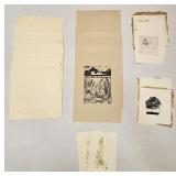 VINTAGE WORKS ON PAPER LOT UNFRAMED
