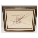 VINTAGE FRAMED BILL HALL ABSTRACT ART