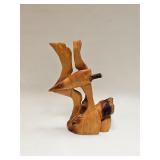 VINTAGE WOOD SCULPTURE ARTIST SIGNED
