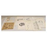 LOT OF VINTAGE ART FROM ARTIST STUDIES